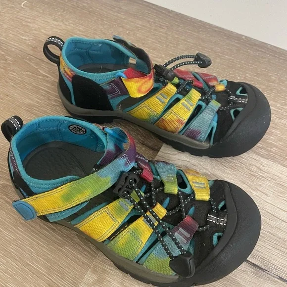 Keen Newport Tie Dye Rainbow Kids Outdoor Water Quick Dry Shoes - Picture 13 of 16
